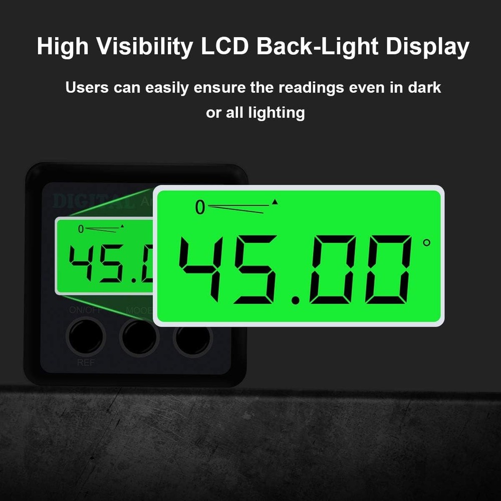 Digital Angle Gauge, Finder Magnetic Level Protractor, Silver