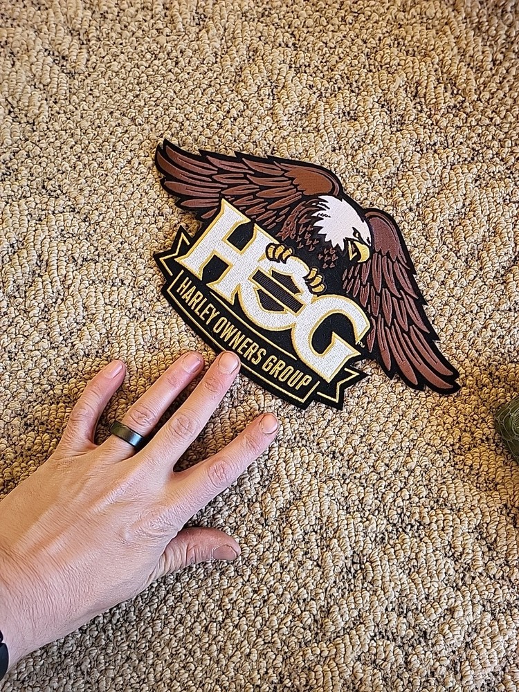 NOS Vintage Harley Davidson HOG Harley Owners Group Large Bald EAGLE patch