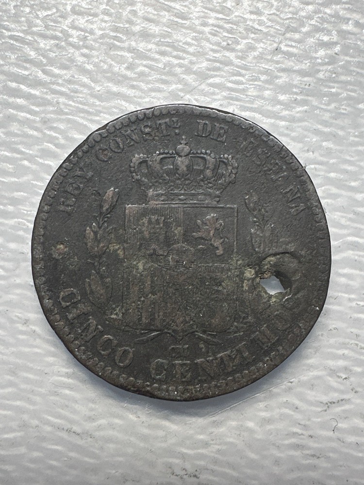 Spain 5 Centimos 1877, Coin,