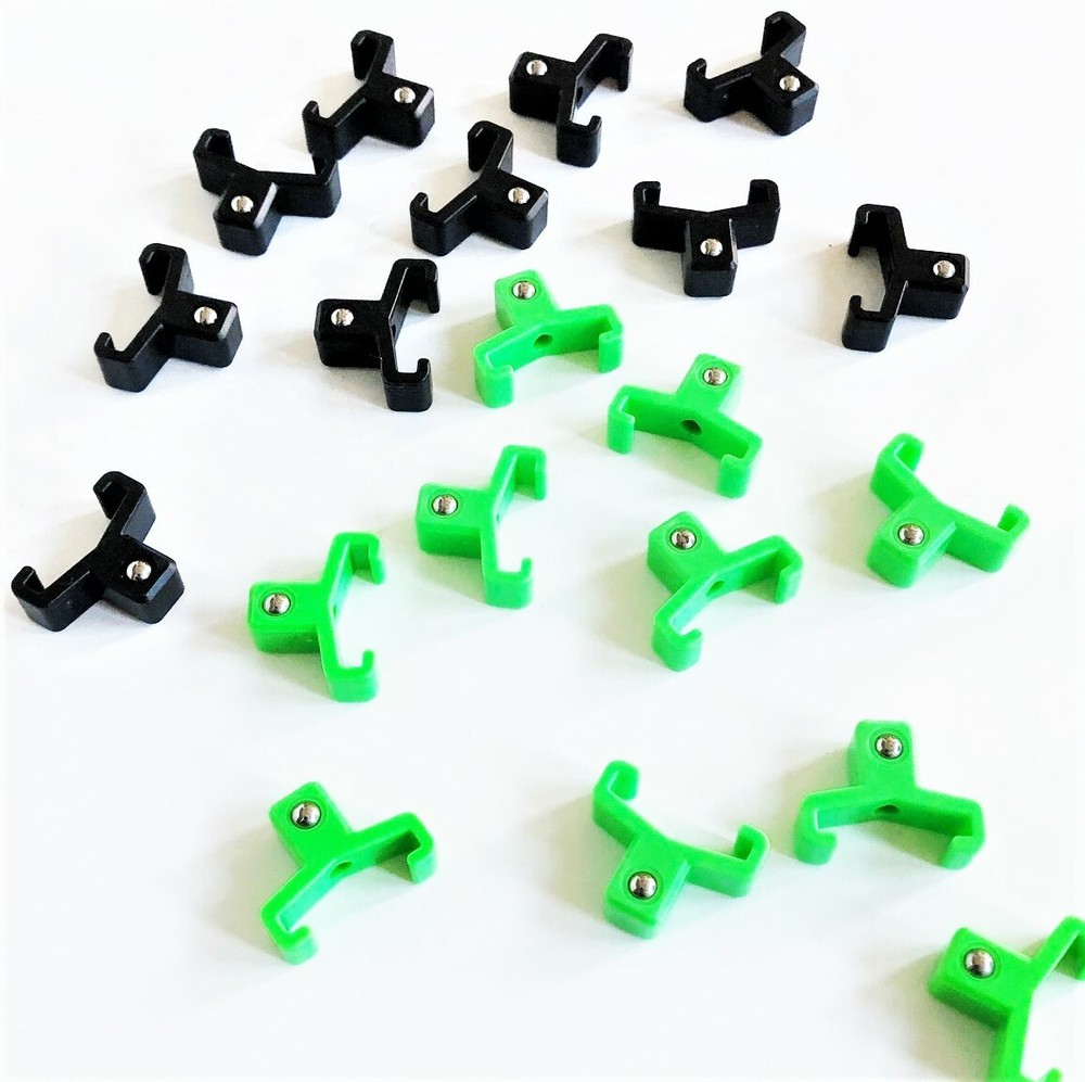 40 GOLIATH INDUSTRIAL ABS 3/8" GREEN & BLACK REPLACEMENT SOCKET RACK RAIL CLIPS