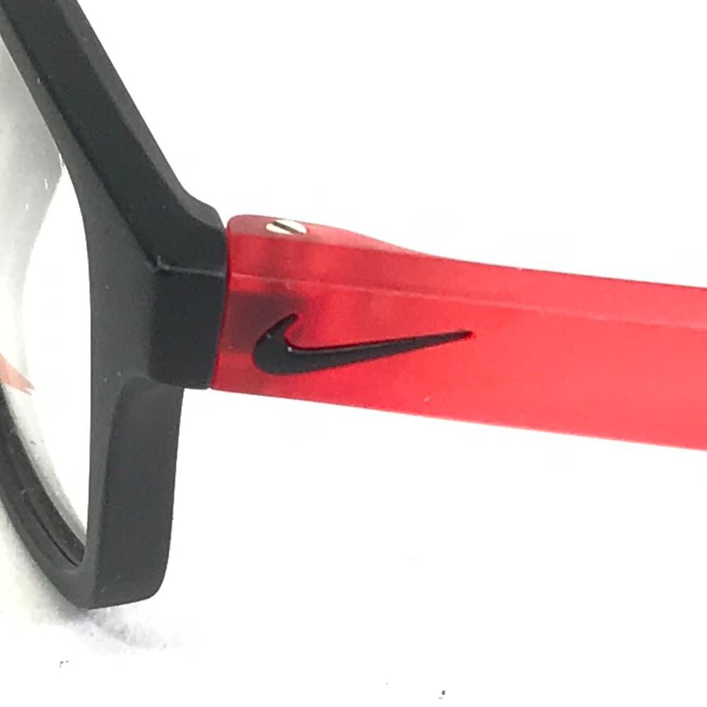 Nike Kids Eyeglasses Frames 5005 006 Black Matte Clear Red Rectangular 46-16-125
