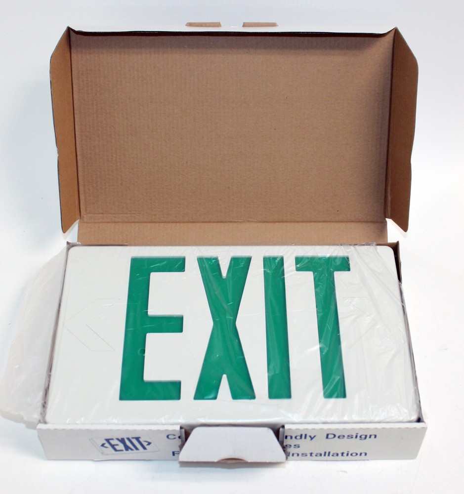 LED Exit Lighting Fixture Single or Double Face , Battery Backup, 6 PCS