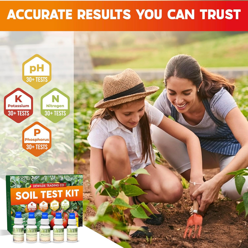 Soil Test Kit -140 Test- 2026 Version- Testing PH Ammonia Nitrogen Phosphorus...