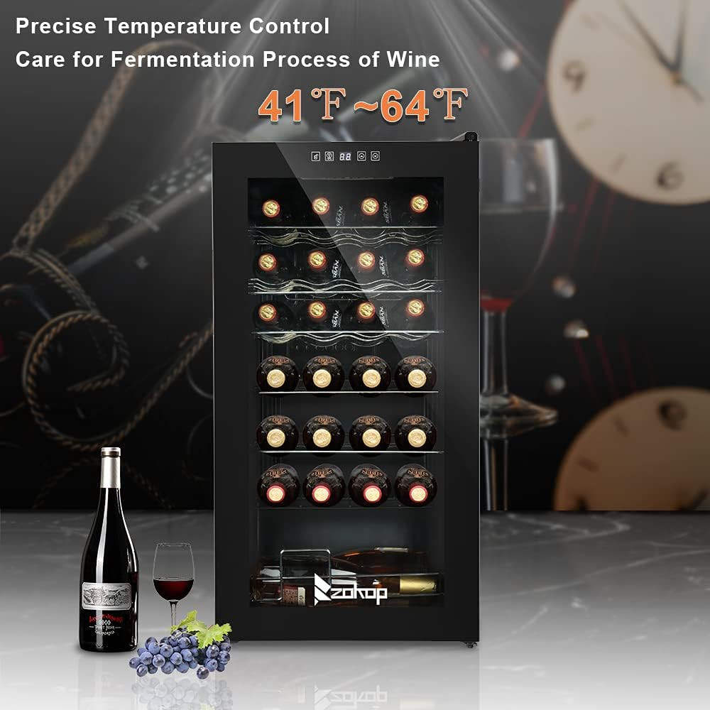 28 Bottle Wine Cooler Refrigerator Mini Fridge Digital Control Adjustable