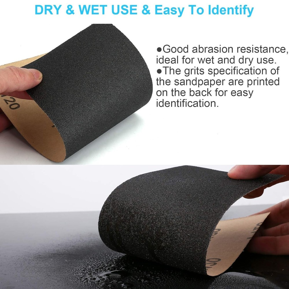 Complete Sanding Solution: 48 PCS Sandpaper Sheets, 120-5000 Grit for Every Need