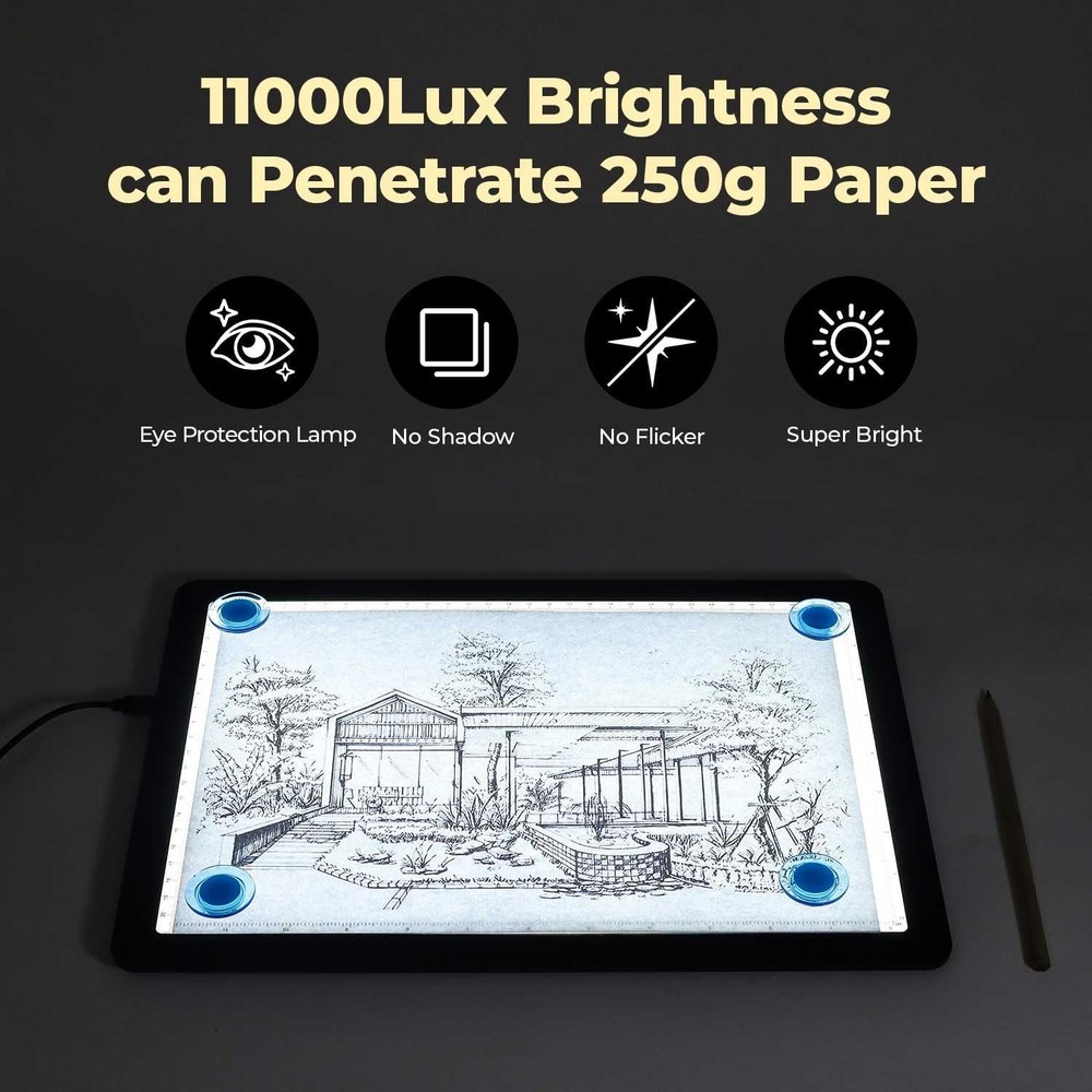 A4 LED Copy Board Tracing Light Pad Magnetic Adjustable Bright Drawing Table Pad