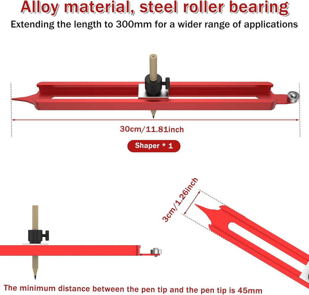 Precise Contour Scribe Tool Woodworking Profile Scribing Tool Ruler with Adju...