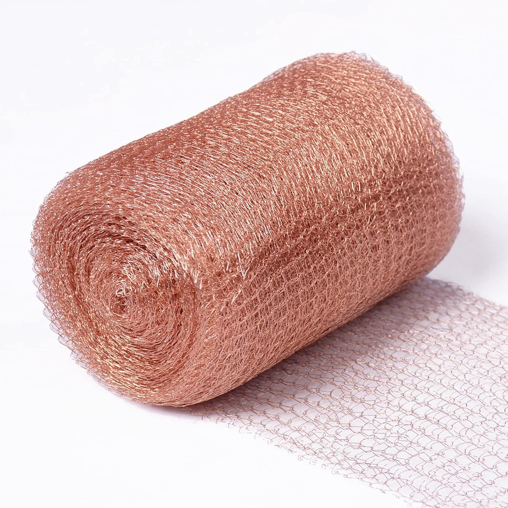 Copper Mesh Rodent Control, 5 in X 32 Ft Pure Copper Wire Mesh, Rustproof Copper