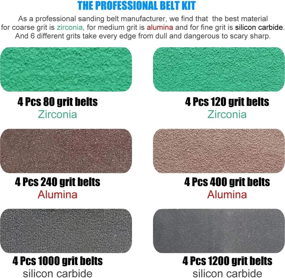 24 Pcs 1/2" x 12" Replacement Belt Kit for Work Sharp Original Knife & Tool Shar
