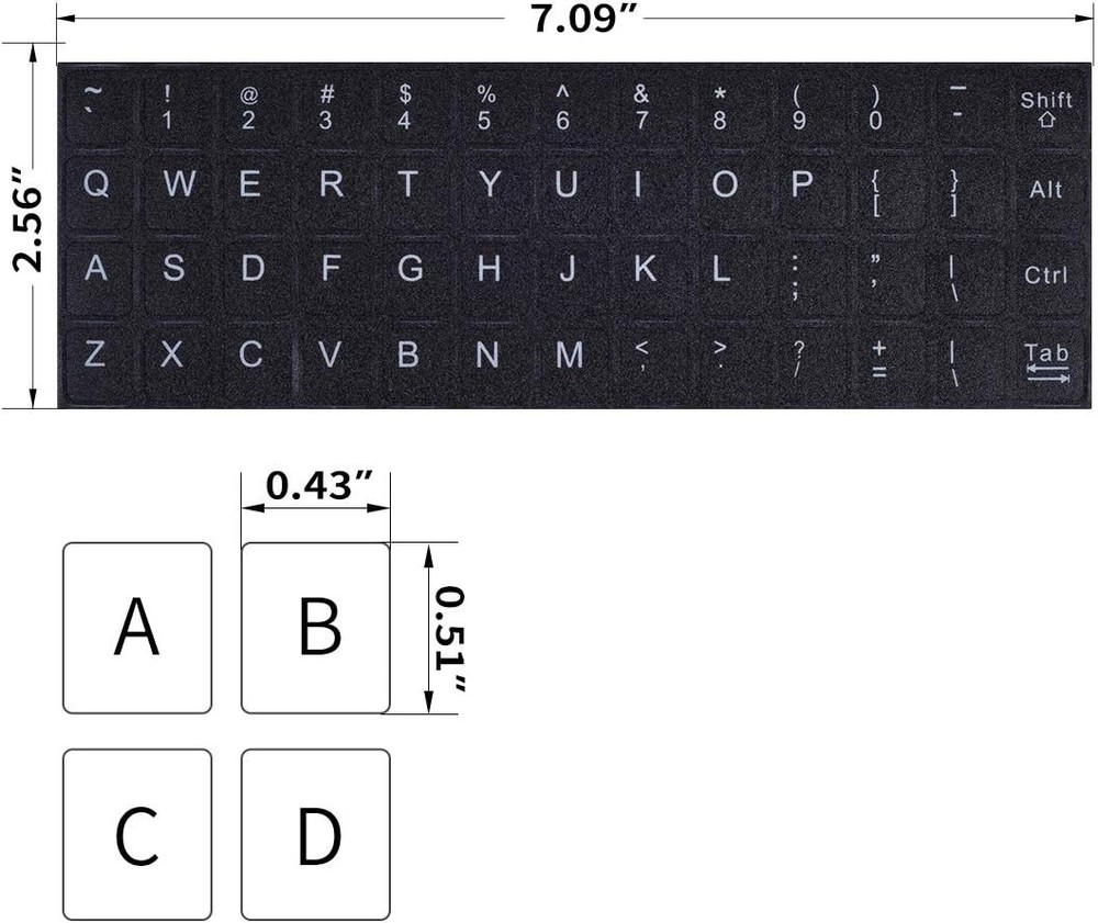English Keyboard Stickers, 2 Pack Replacement Letters