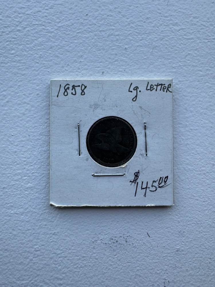 1858 VF FLYING Eagle Cent, LL Large Letters,