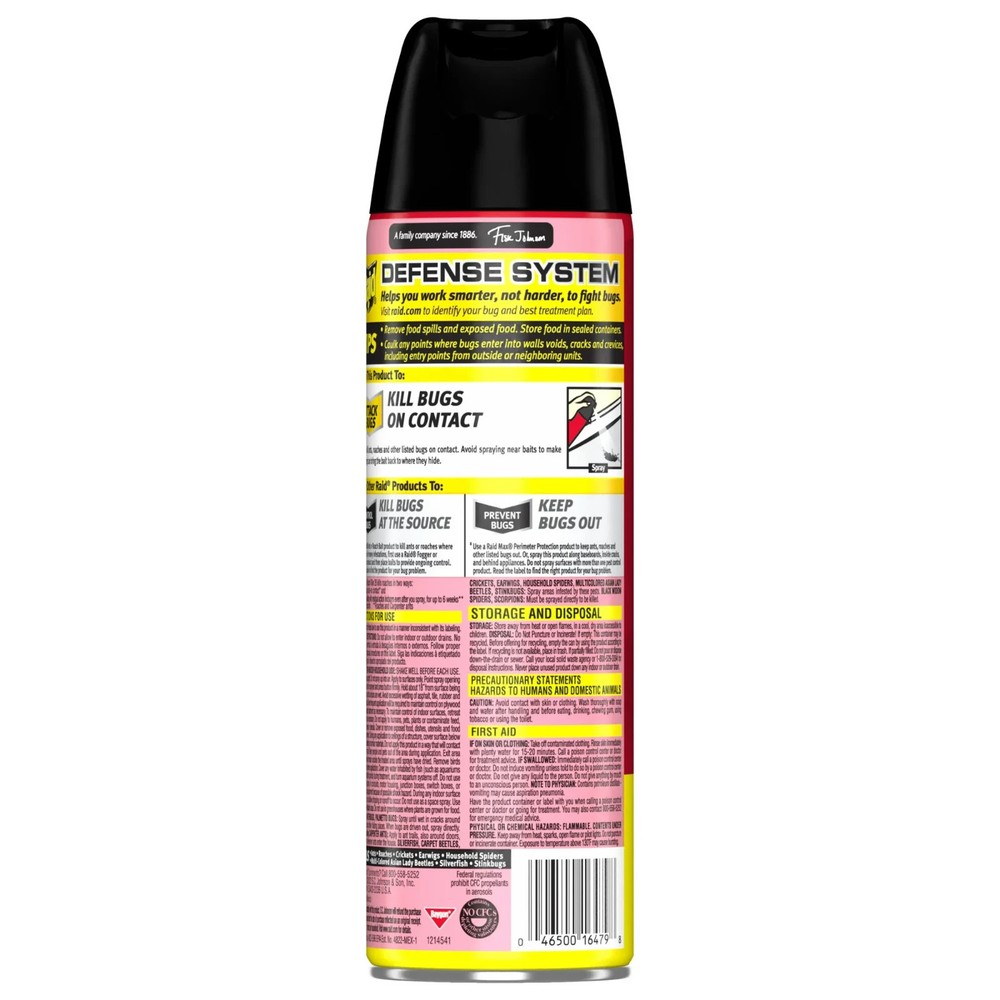 Raid Ant & Roach Killer Spray For Listed Bugs, Keeps Killing for Weeks