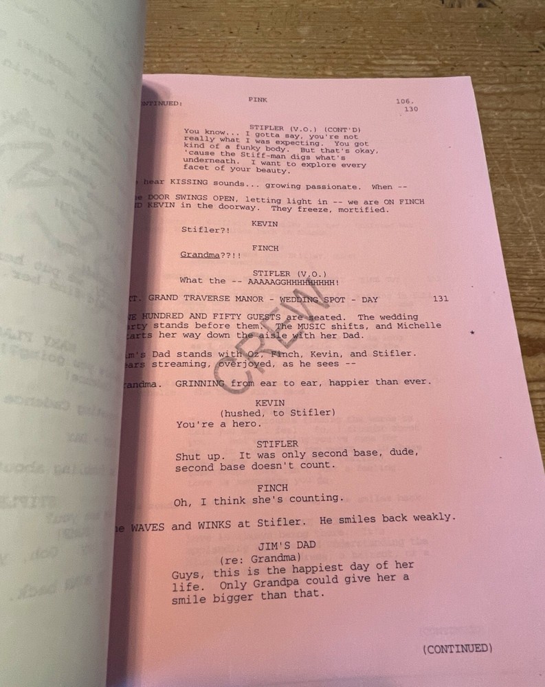AMERICAN WEDDING MOVIE SCREENPLAY SCRIPT ORIGINAL ADAM HERZ