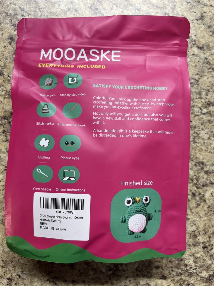 Crochet Kit for Beginners - Frog - Beginner Crochet Kit...