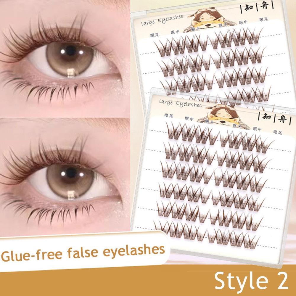 Reusable False Eyelashes for Beginners Self-Adhesive No Glue Needed Brown