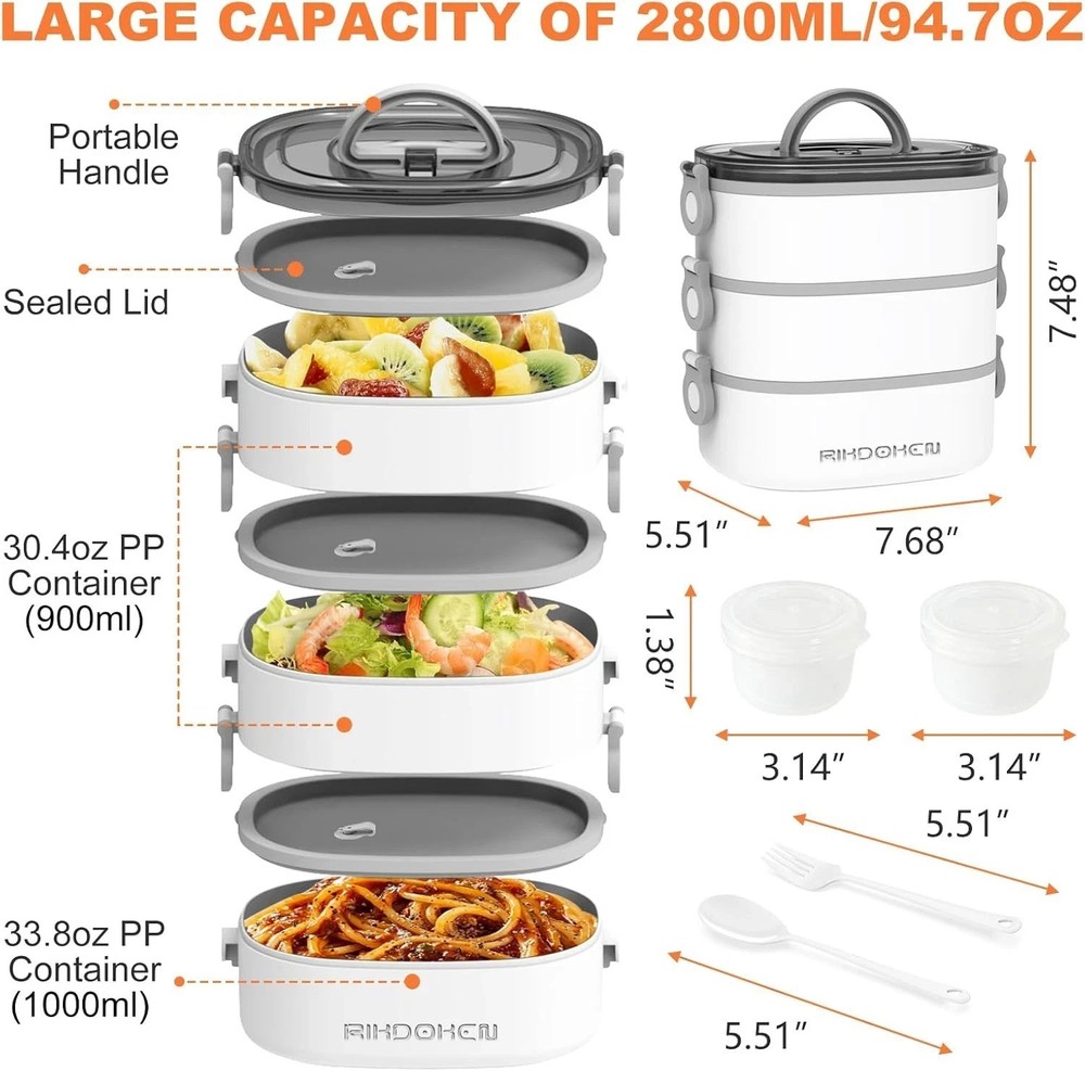 Termos Set Para Comida Grande Caliente Calentador De Portatil Acero Inoxidable