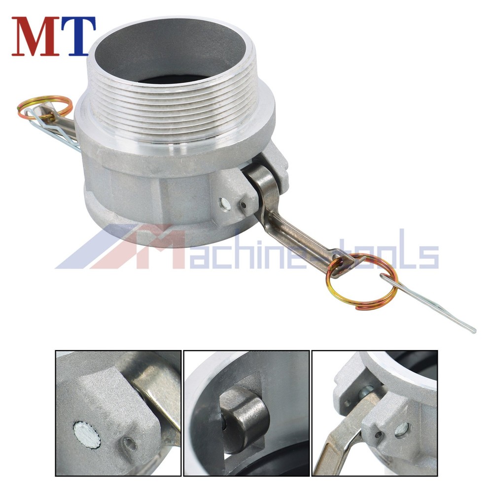 2PCS 3" Type B Cam Fitting Set - Plug, NPT Male & Gaskets Aluminum