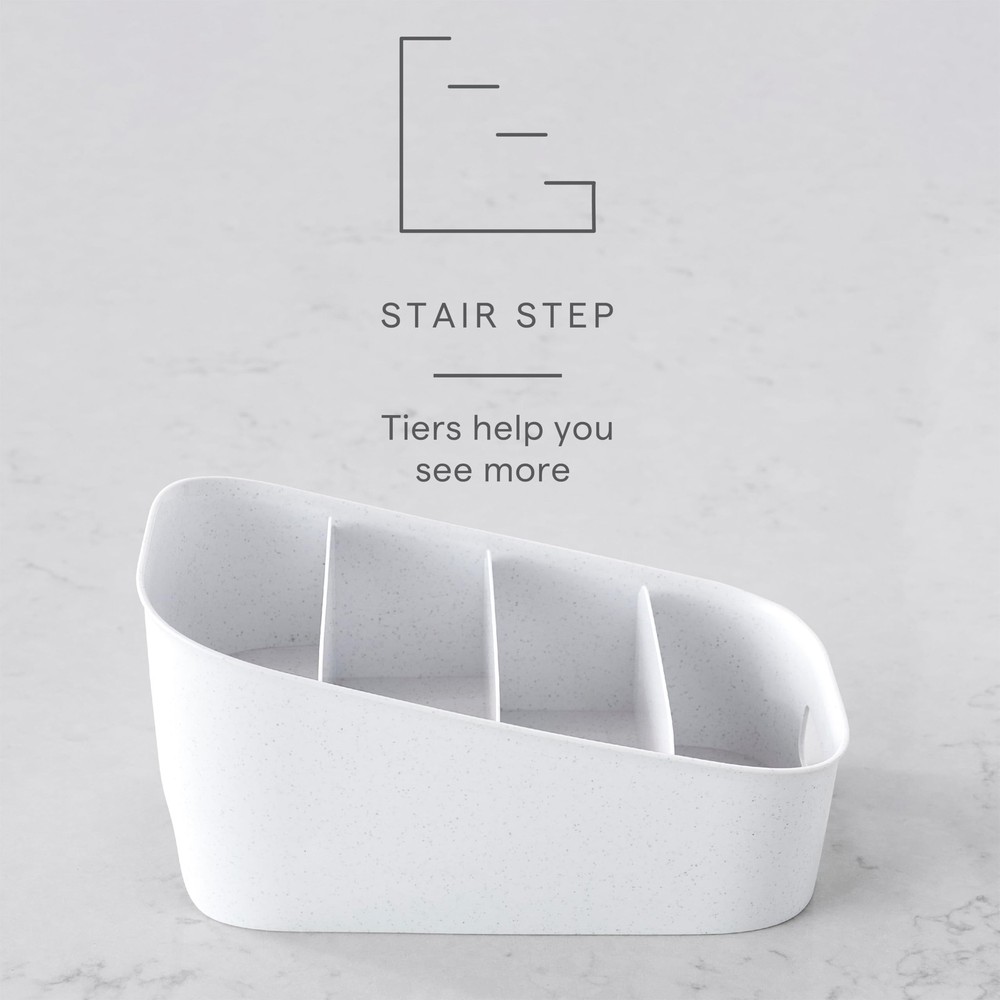 YouCopia ShelfBin Packet Organizer, Tiered Speckled White