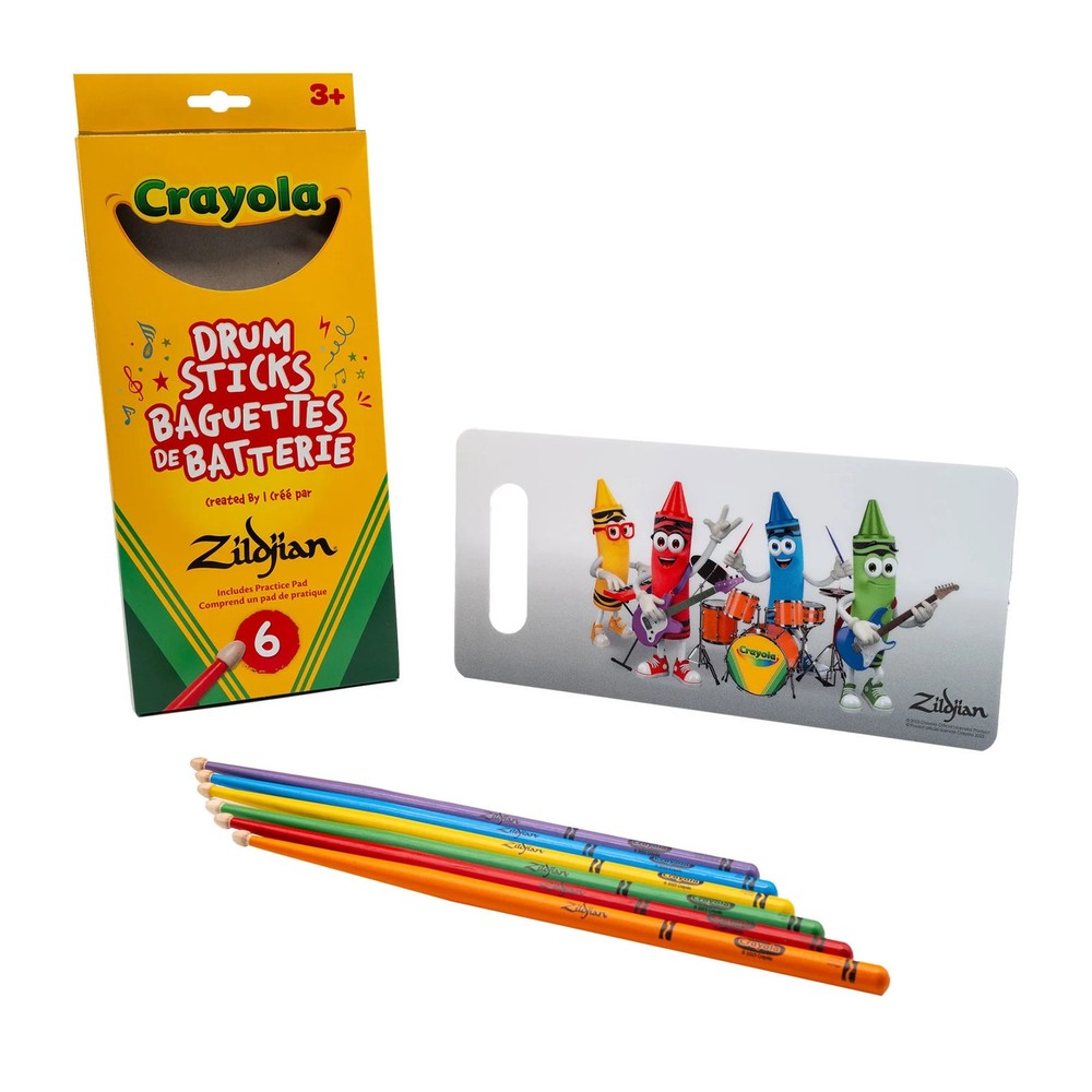 Zildjian Crayola 6 Drumstick Pack with Pad