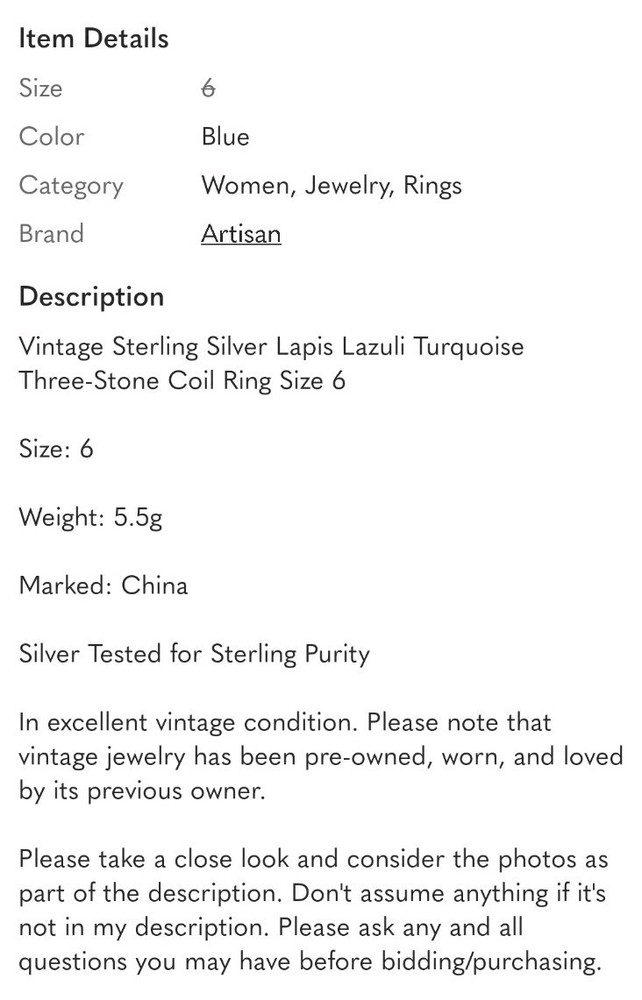 Lapis Turquoise 3 Stone Sterling Ring 6