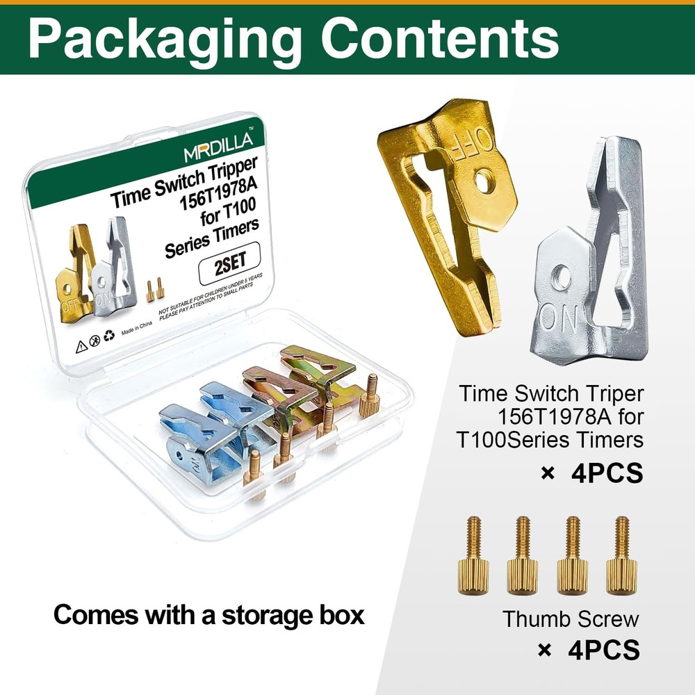 4 Pcs Pool Timer On Off Clips, Compatible with 156T1978A Intermatic 2set S/G