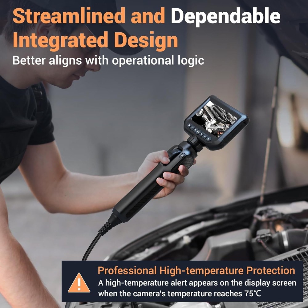 Two-Way Articulating Borescope Camera with LED Light