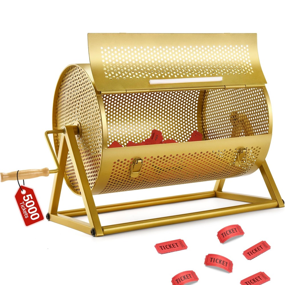 Extra Large Raffle Drum, Thickened Raffle Ticket Spinner Drum Box (Holds 5000...