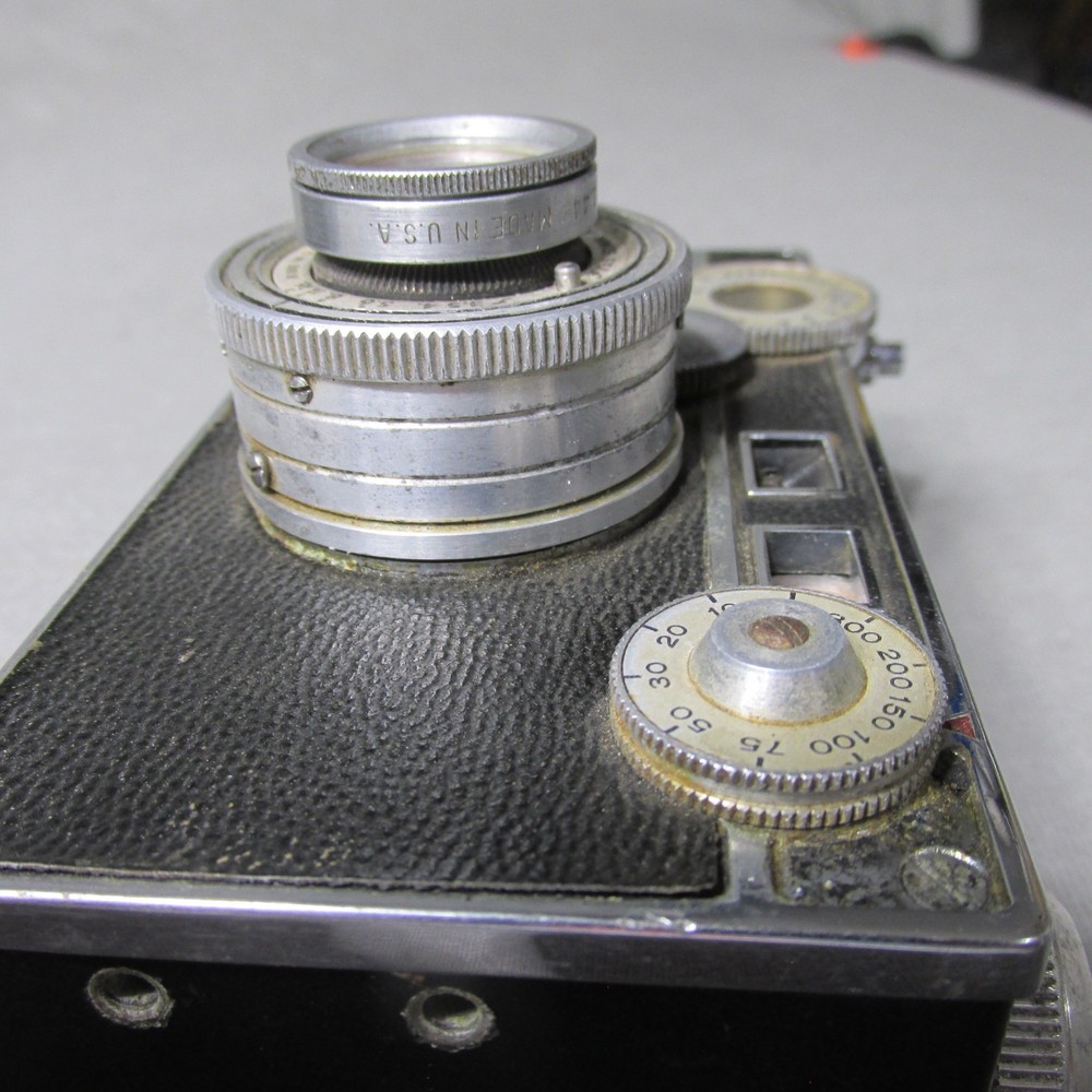 Argus C3 Camera 35mm Rangefinder Coated Cintar Lens w Flash Attachment
