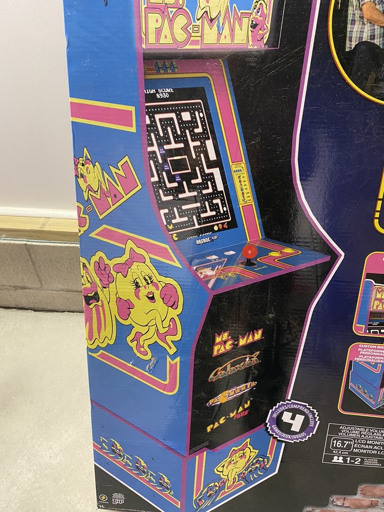 🕹️Arcade1up Ms. Pac-Man Arcade Machine With (4) Video Games + Riser🕹️