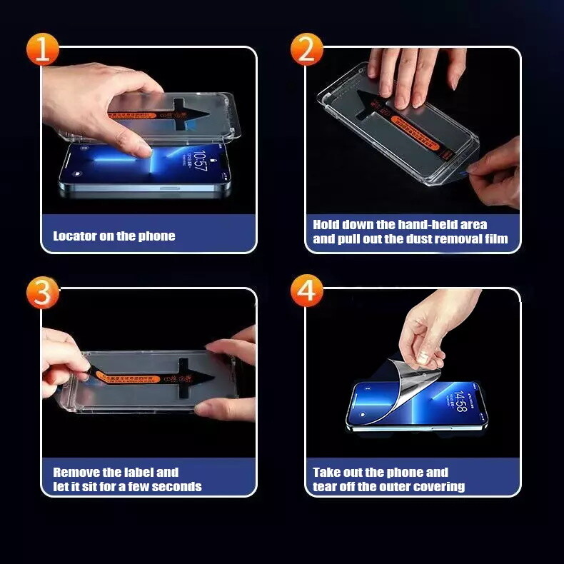 2/4 Pack For iPhone 15/16 Pro Max Privacy/HD Screen Protector+Auto Alignment Kit