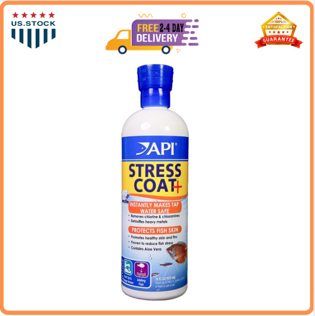 API STRESS COAT Aquarium Water Conditioner 16-Ounce Bottle