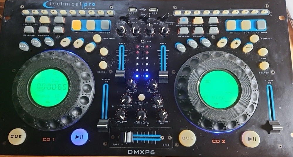 Technical Pro DMXP6 Double CD Mixer with USB, Scratch and BPM