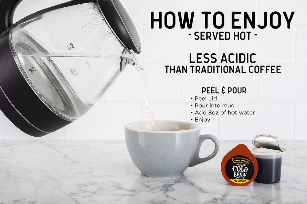 Java House Cold Brew Coffee Concentrate Single Serve 1.35 Fl Oz (Pack of 6)