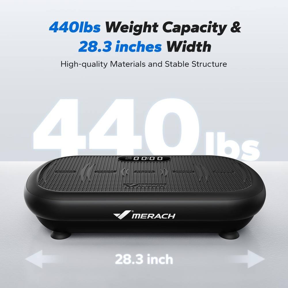 MERACH Vibration Plate Exercise Machine, 440 Lbs Black