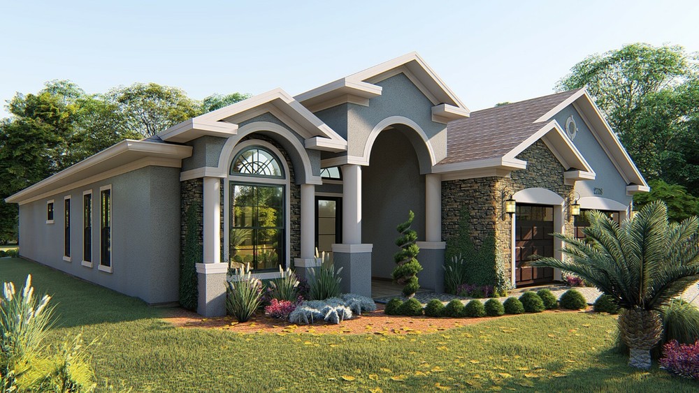 BLUEPRINTS MEDITERRANEAN HOUSE PLAN ARCHUP #106M