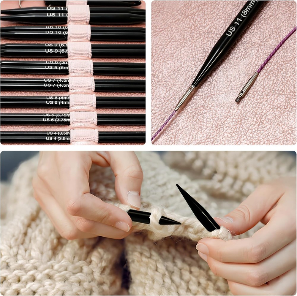 Froggod 4.53-inch 11.5cm Interchangeable Circular Knitting Needles Set 🔥