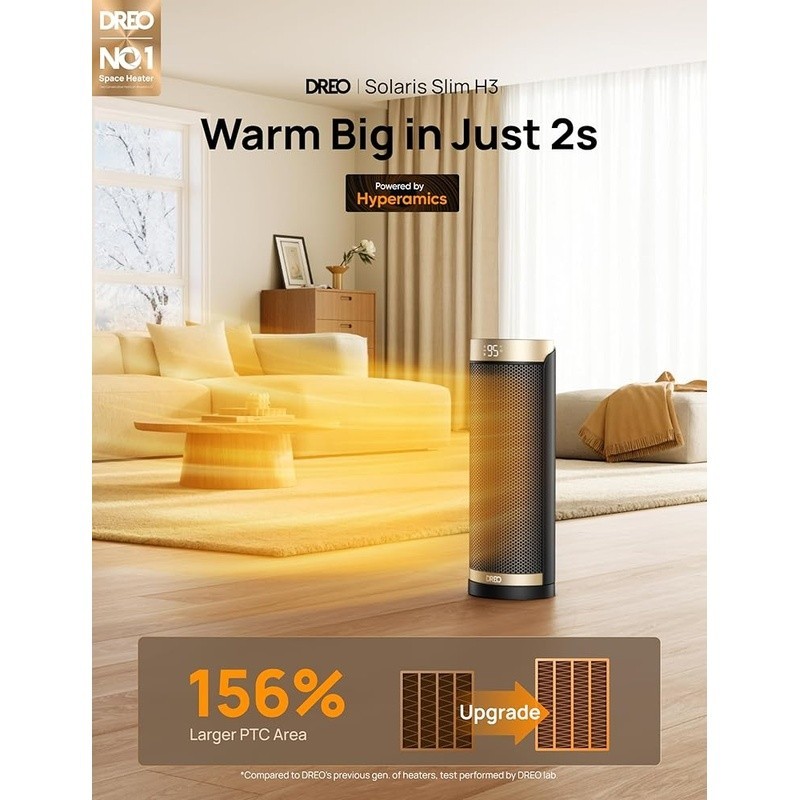1500W Ceramic Tower Heater W/ Oscillation Timer Remote Control Energy Efficient