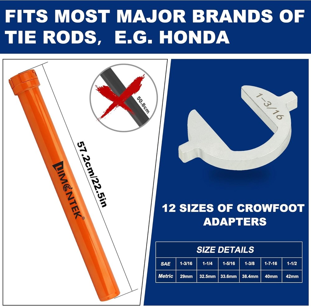Inner Tie Rod Removal Tool, Master Tool Set with 12 Crowfoot...