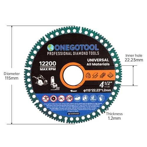 Indestructible 4.5" Cutting Discs for Angle Grinder - Metal, Tile, Granite, Marb