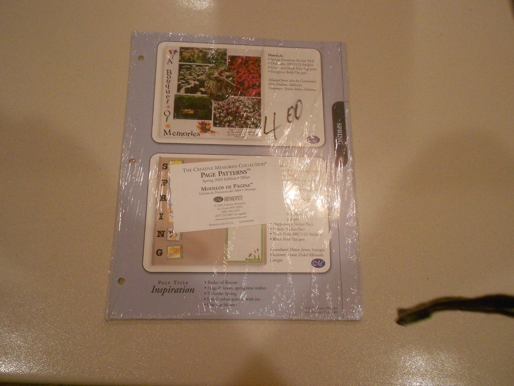 NIP CREATIVE MEMORIES PAGE PATTERNS SPRING 2003 EDITION