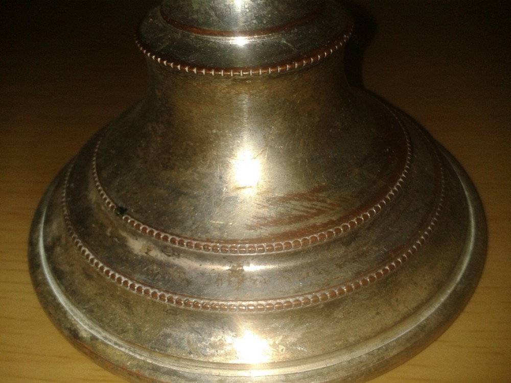 Vintage silver on copper candlestick. 20cm's. (C8)