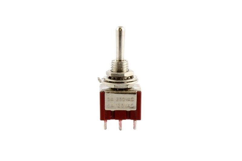 NEW - On-On-On DPDT Round Bat Mini Switch - CHROME