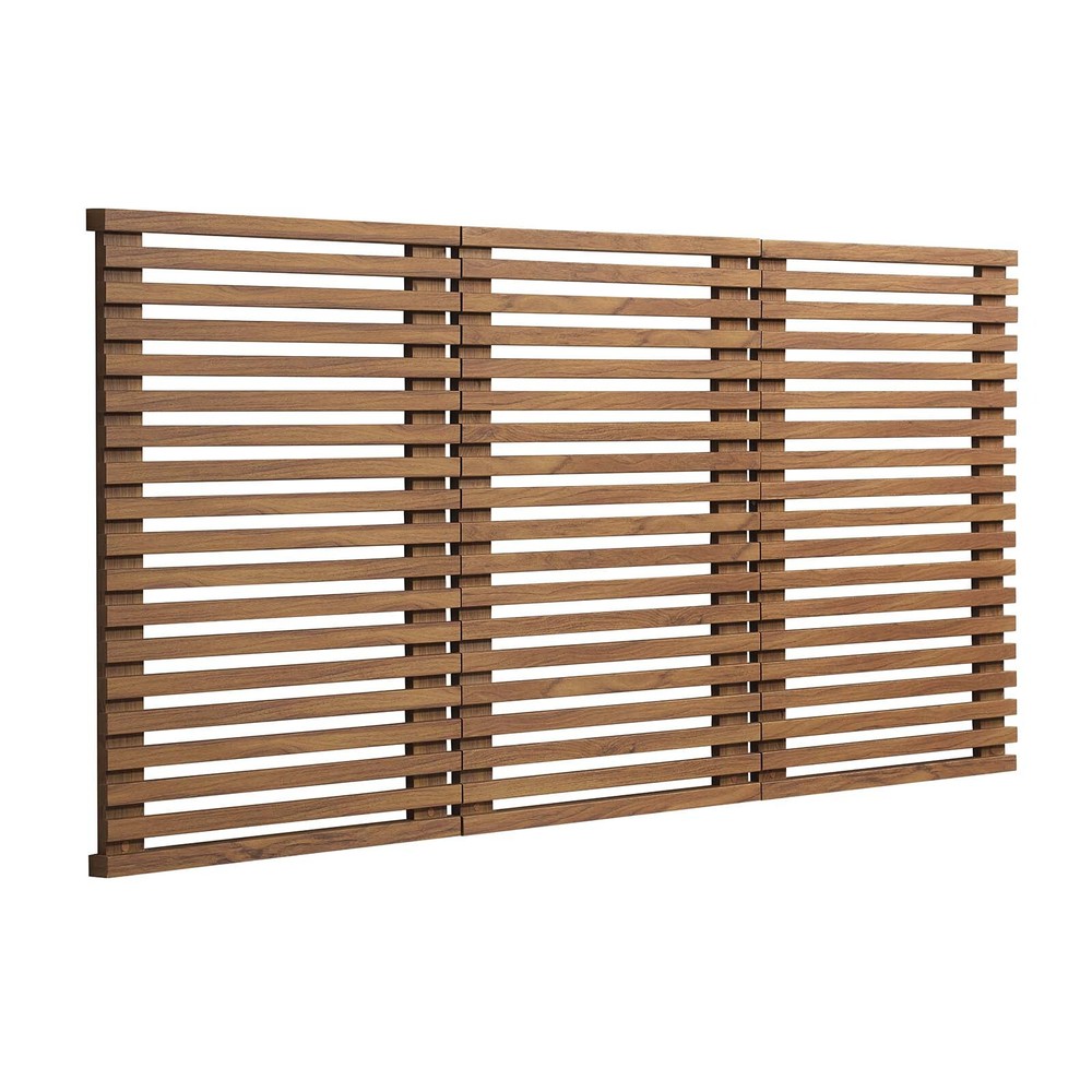 Modway Render Mid-Century Modern Wall-Mount Queen Headboard in Walnut