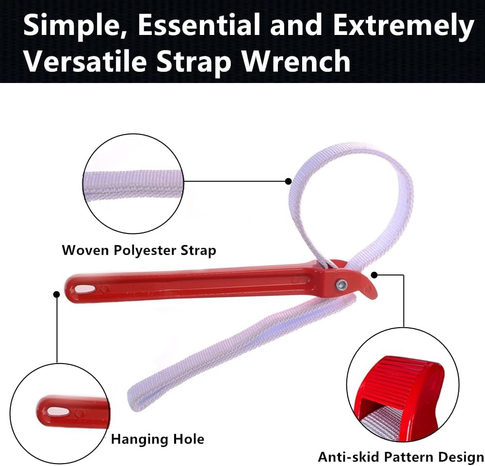 12 Inch Adjustable Nylon Strap Pipe Wrench Opener Disassembly Tool