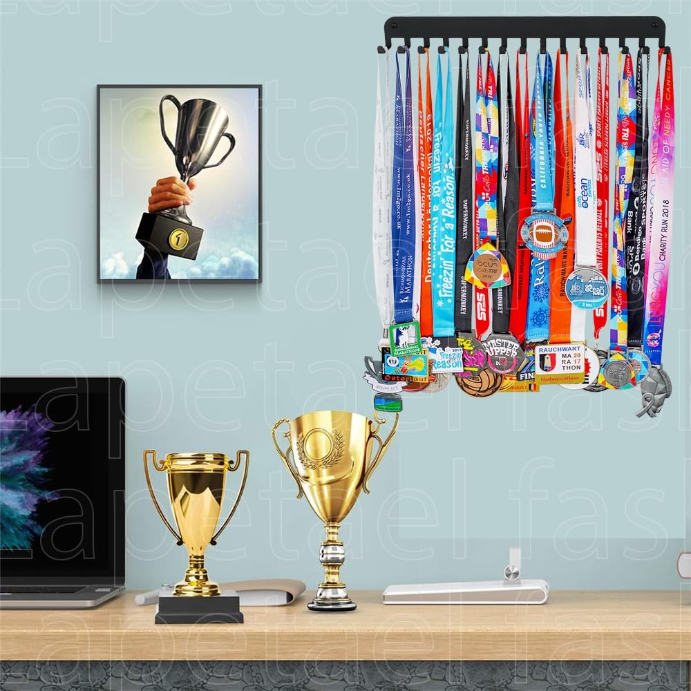 Premium Marathon Medal Display Rack Runner Wall Holder