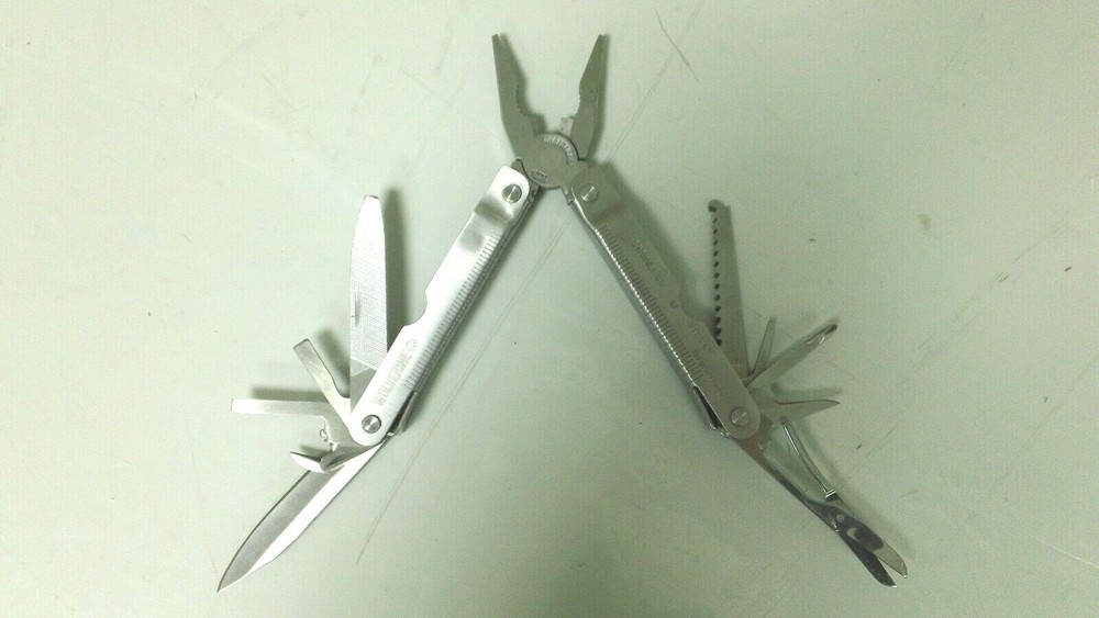 Wolverine 15 Function Multi-Tool Stainless Steel Folding Knife Scissors Ruler