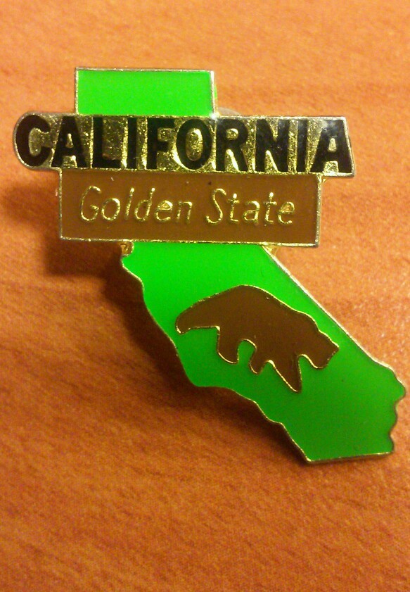 Golden State California Bear tie hat pin