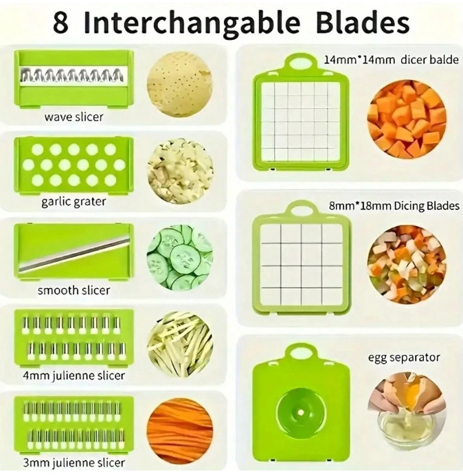 Vegetable Chopper Slicer Cutter with Container & Hand Protector Kitchen