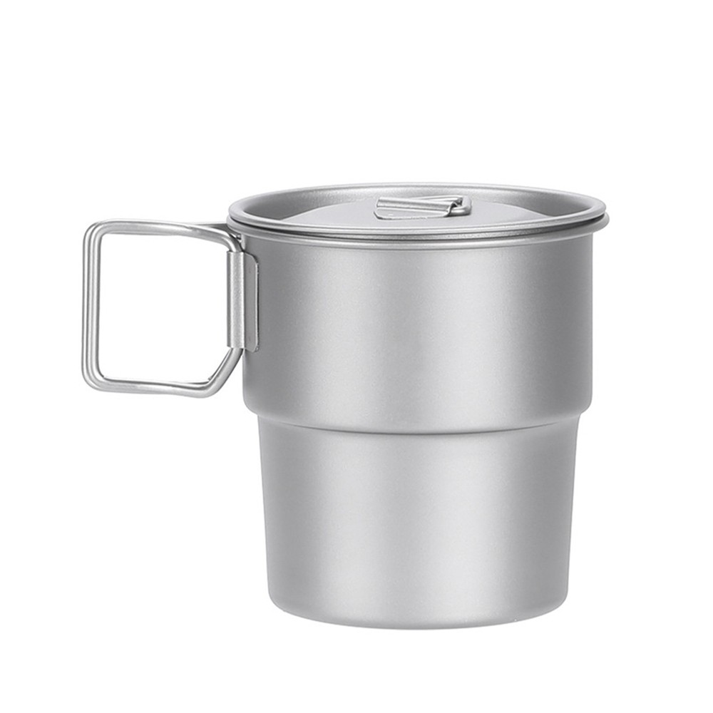 Stackable Coffee Mugs Titanium Camping Cups 300ml Foldable Handle Outdoor Y ZPKI