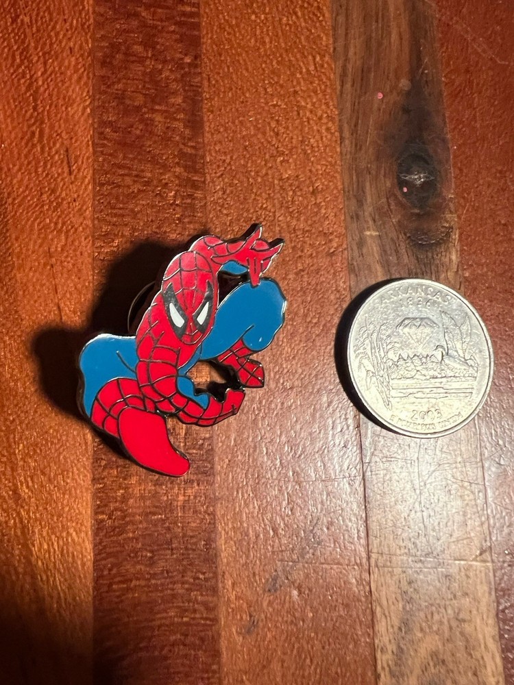 Spiderman Silver Metal & Enamel Pin Marvel Planet Studios RARE VERSION #335
